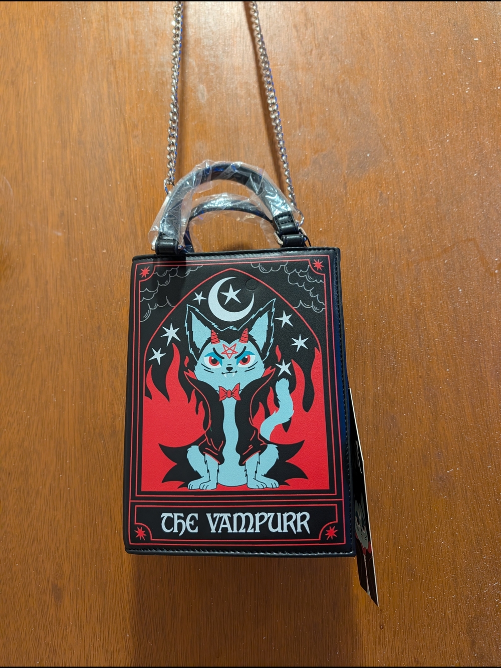 Killstar Vampurr Book-Style Crossbody in Black with Teal & Red Accent - Picture 2 of 5